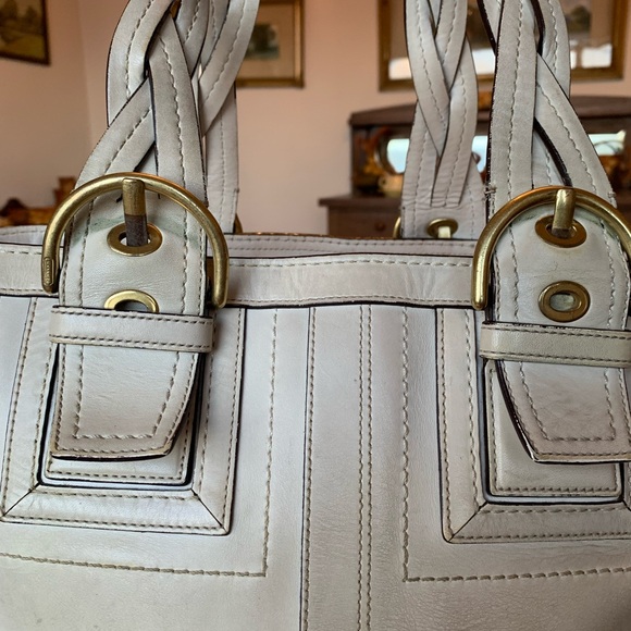 Coach Soho XL Braided Handle Tote 10050 Parchment - Picture 3 of 16